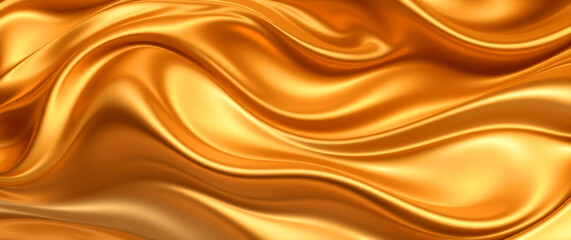 Obraz premium Abstract Curved gold shape with Lighting Effect – Luxury Design on gold Background with Copy Space.