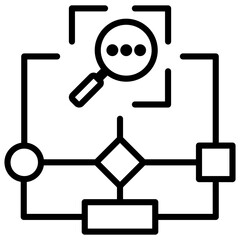 Recognition Algorithm Outline Icon