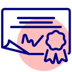 diploma vector mixed outline icon