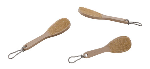 wooden brush isolated on white