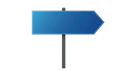 blank blue signboard isolated on white background 