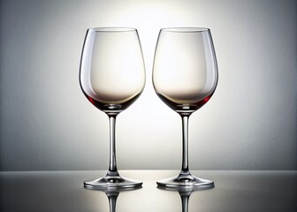 Fototapeta premium Empty Wine Glasses Isolated - Elegant Background, High Quality