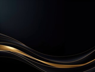 Free abstract black background with gold wave