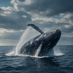 Obraz premium A legendary sea spirit in the form of a majestic whale.