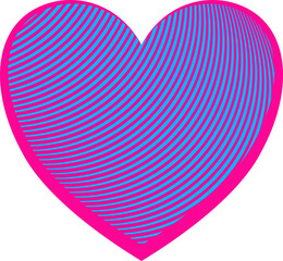 Heart shape pattern with curved lines inside