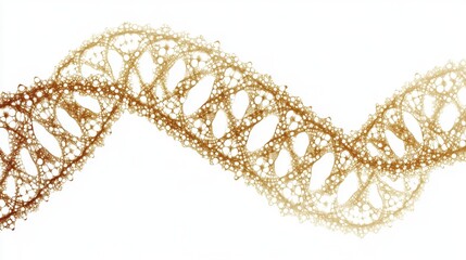 Obraz premium Abstract Gold and Brown DNA Helix on White Background