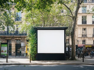 Blank Billboard Mockup in Parisian Street Setting