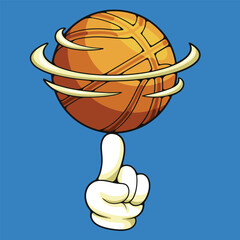 Basketball spinning on finger illustration
