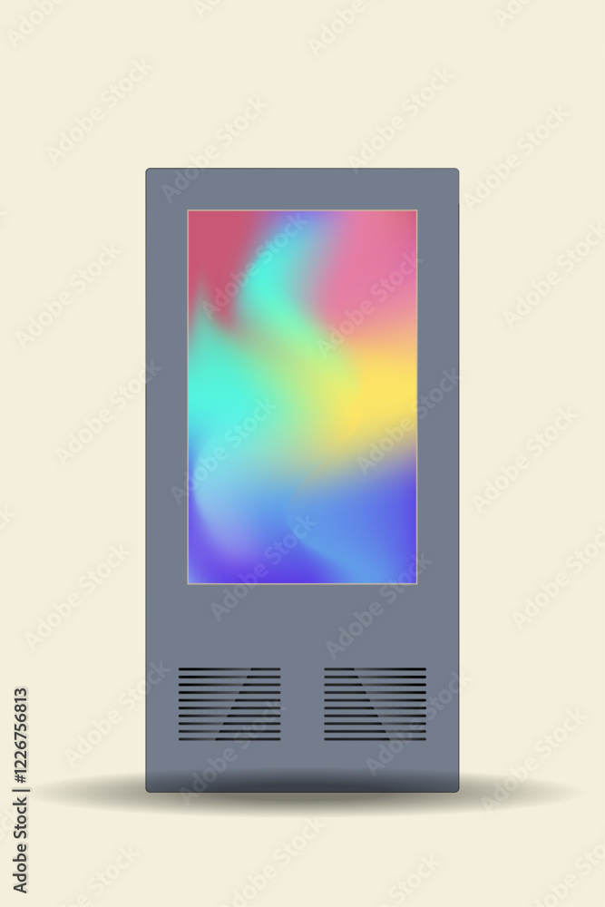 Poster an outdoor digital led screen mock up in stand signage led display. a led display mockup with digita