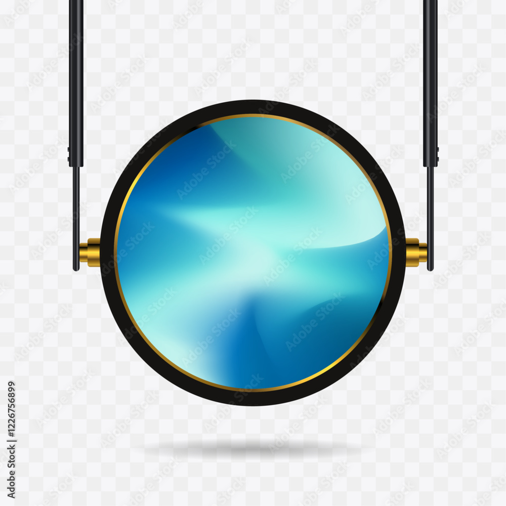 Poster transparent hanging technology led screen mockup in 3ds. the opacity editable circle led vector illu