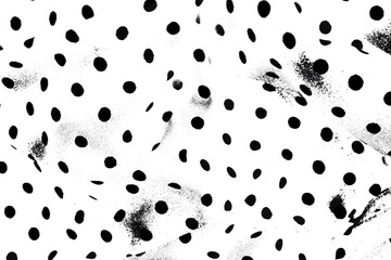 Distressed black and white texture. Swirling grainy texture, overlay. Fabric, batik, black and white texture, polka dots.