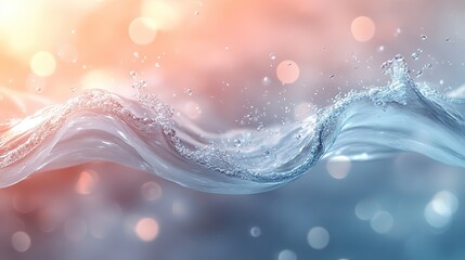 Blurred desaturated transparent clear calm water surface texture with splashes and bubbles. This trendy abstract nature background features white-grey water waves glistening in the sunlight.