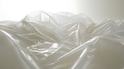 Obraz premium White Plastic Sheet Draped in Soft Folds