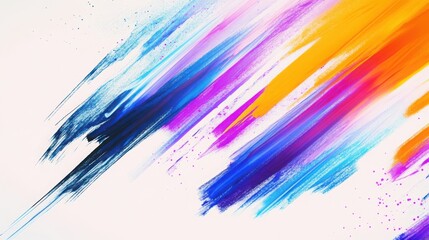 A dynamic composition of vibrant watercolor streaks, scratched into jagged lines with a halftone effect, on an ash white background.