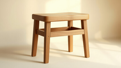 Multifunctional wooden stool with storage compartment, white background, isolated, multifunctional, compartment, furniture