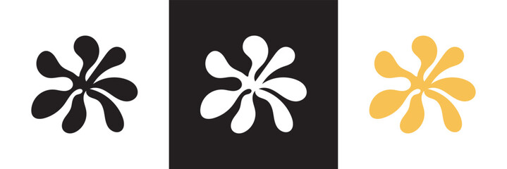 Abstract Flower Shape vector. isolated on white and black background. vector illustration. EPS 10