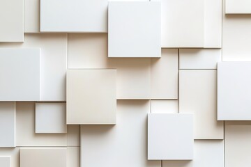 3D white squares protruding at various depths.