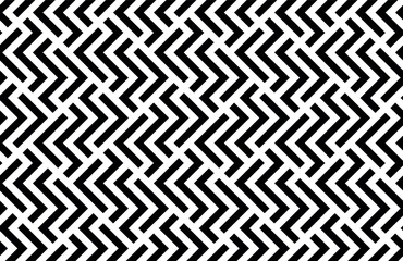 Abstract geometric pattern with stripes, lines. Seamless vector background. White and black ornament. Simple lattice graphic design