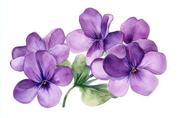 Vibrant violet blooms collection. Watercolor floral designs featuring purple, mauve, lilac, and lavender flowers with lush greenery for elegant invitations and greeting card projects