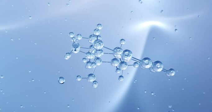 Estradiol rotating molecular structure, 3d model of estrogen steroid hormone, looped video