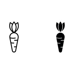 Carrot  icon set color editable on white background