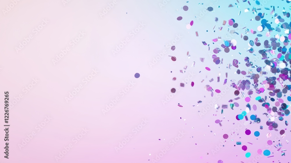 Aufkleber gradient pastel background confetti copy space multicolored pastel gradient background with holograp