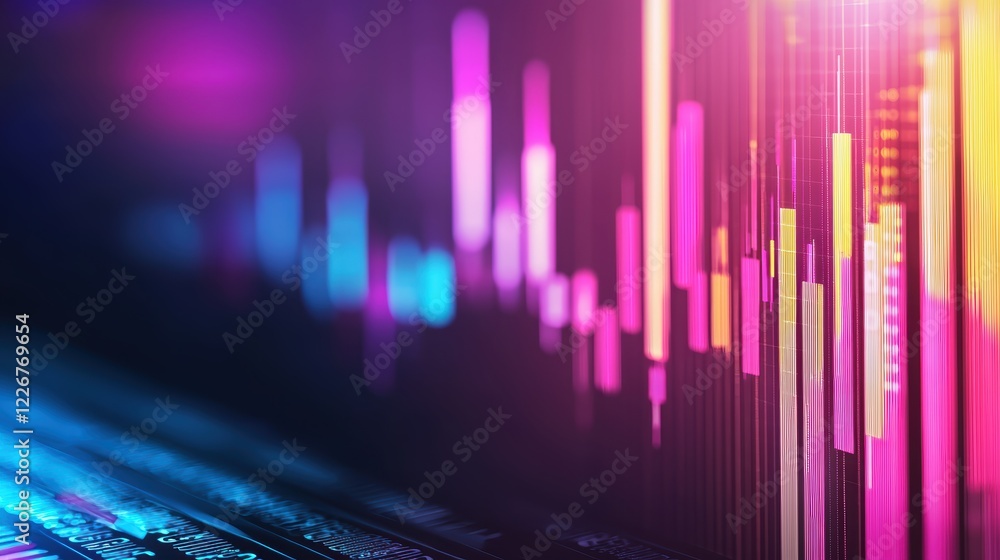 Poster financial chart background financial data displayed on a computer screen, multiple charts and graphs