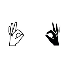 Gesture okay icon set color editable
