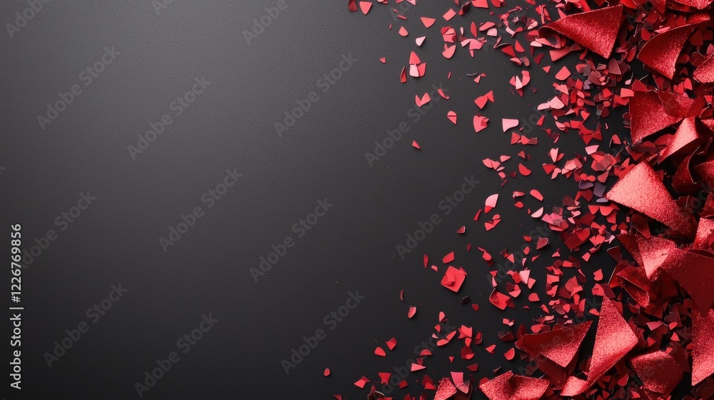 Poster gradient red background confetti copy space red and black gradient background with scattered confett