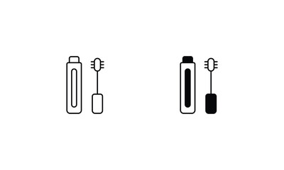 Mascara icons set line and glyph vector icon