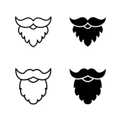 Leprechaun beard icon set color editable