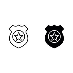 Police badge icon set color editable
