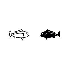 Tuna fish  icon set color editable