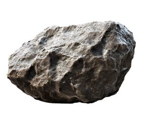 A rugged, textured asteroid, rock showcasing natural details and a weathered appearance.