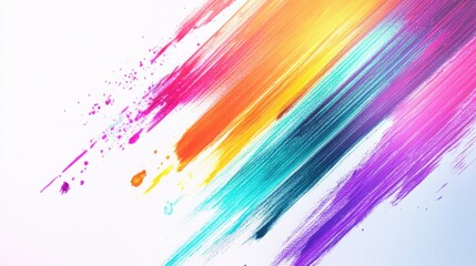 A dynamic composition of vibrant watercolor streaks, scratched into jagged lines with a halftone effect, on an ash white background.