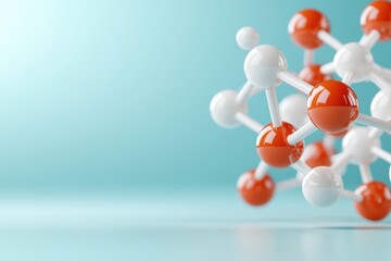 Atoms and bonds molecular network art laboratory digital design