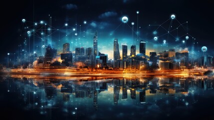 5G, 6G, Big data wireless network, high speed internet, cloud computing or connect diagram technology, Data storage, service, synchronize, online, financial, Connectivity global, smart city, Gen AI