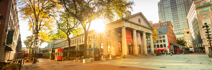 Quincy Market along the Freedom Trail in Boston USA panorama