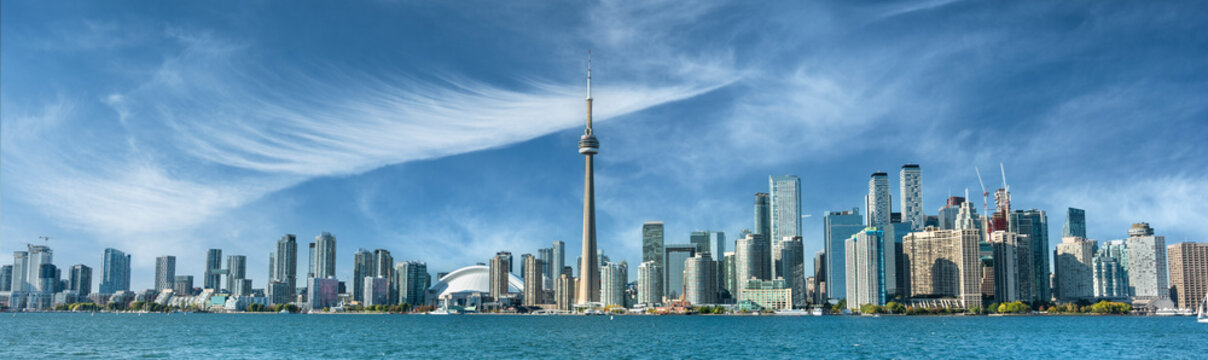 Toronto Canada downtown city skyline over Lake Ontario