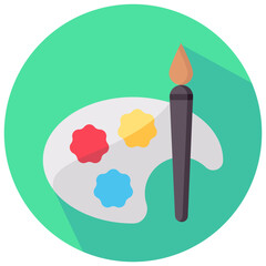 drawing brush vector round flat icon