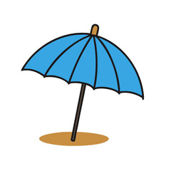 Obraz premium Beach Umbrella Icon on sandy ground