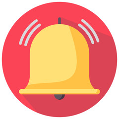 bell; vector round flat icon
