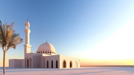 Serene Mosque at Sunrise
