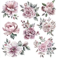 Elegant and Soft Floral Arrangements in Pastel Colors for Beautiful Decorative Designs