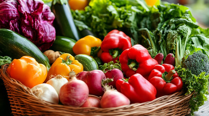 Organic Vegetables Ready for Cooking in the Kitchen