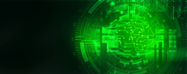 2d illustration Abstract futuristic electronic circuit technology background