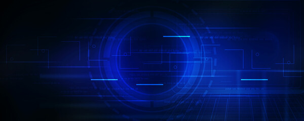 2d illustration Abstract futuristic electronic circuit technology background