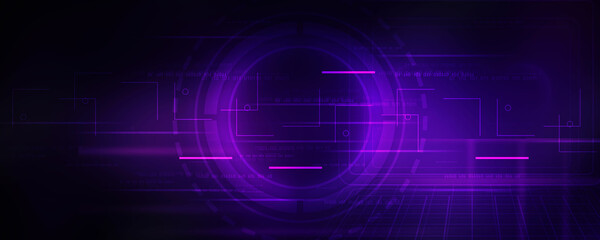 2d illustration Abstract futuristic electronic circuit technology background