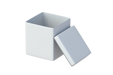 Open tin box for tea, coffee beans or other bulk products isolated on white background. Kitchen accessories. 3d render