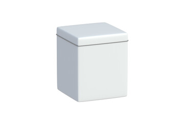 Tin box for tea, coffee beans or other bulk products isolated on white background. Kitchen accessories. 3d render